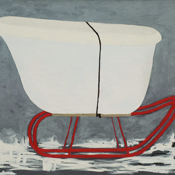 Bettina Bereś „Idzie zima” olej na płótnie, 100×130 cm, 2002